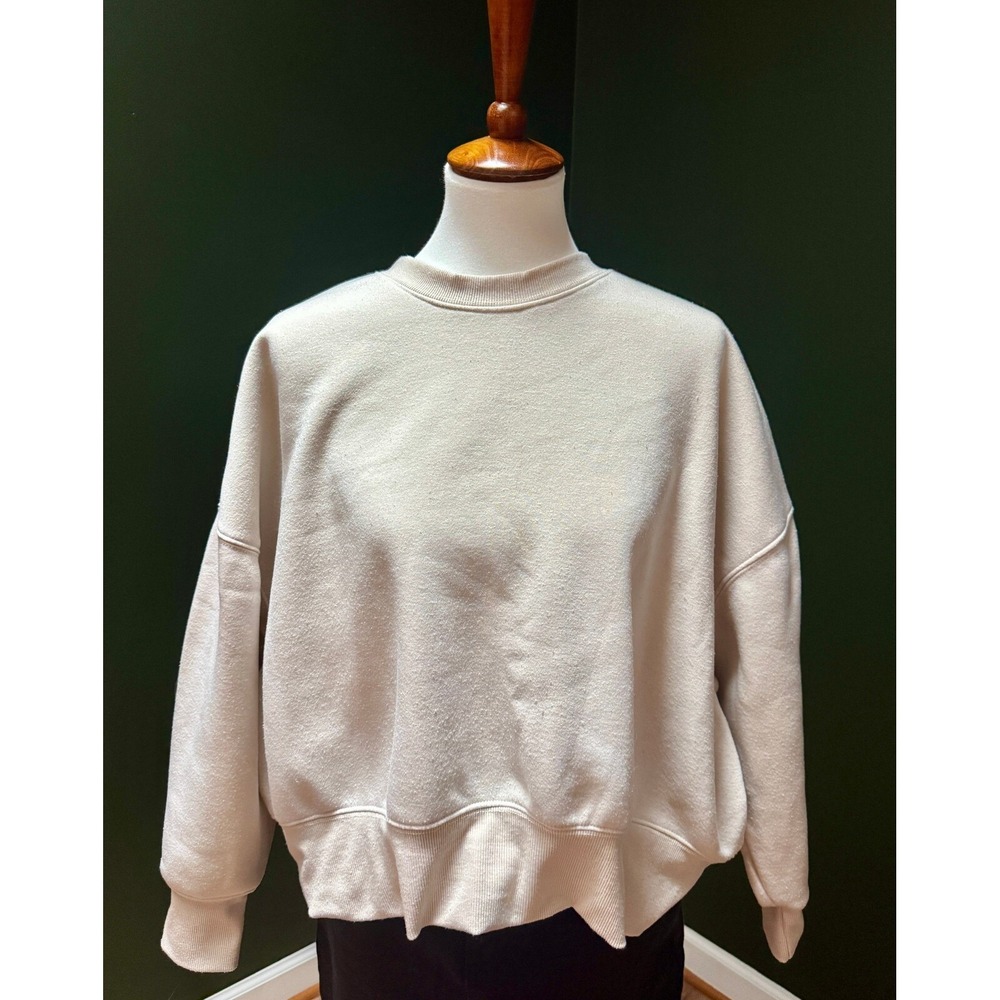 ebb & flow‎ Pullover Sweatshirt Ribbed Trim Relaxed Fit Women's L
